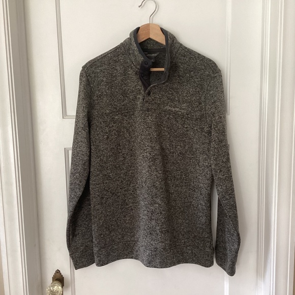 Eddie Bauer Mens Radiator Fleece Pullover 1/4 Snap Front Sweater Charcoal Medium - Picture 11 of 11
